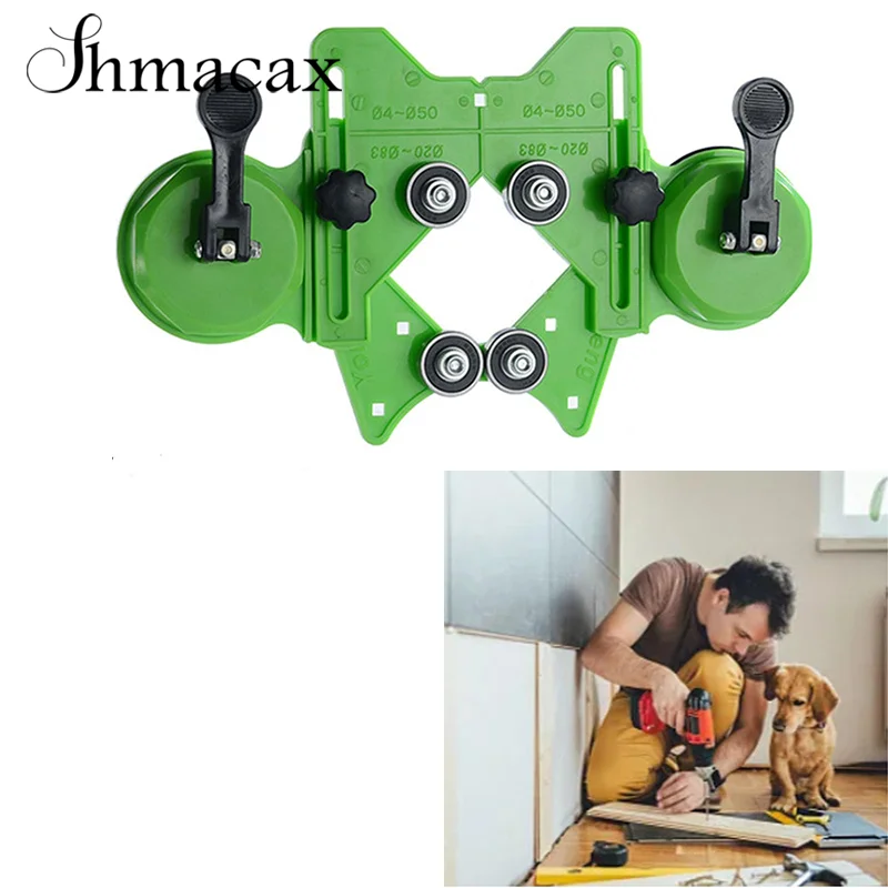 Opening Locator Adjustable 4-83mm Drill Bit Hole Saw Guide Jig Fixture Construction Tools For Ceramic Tile For Woodworking