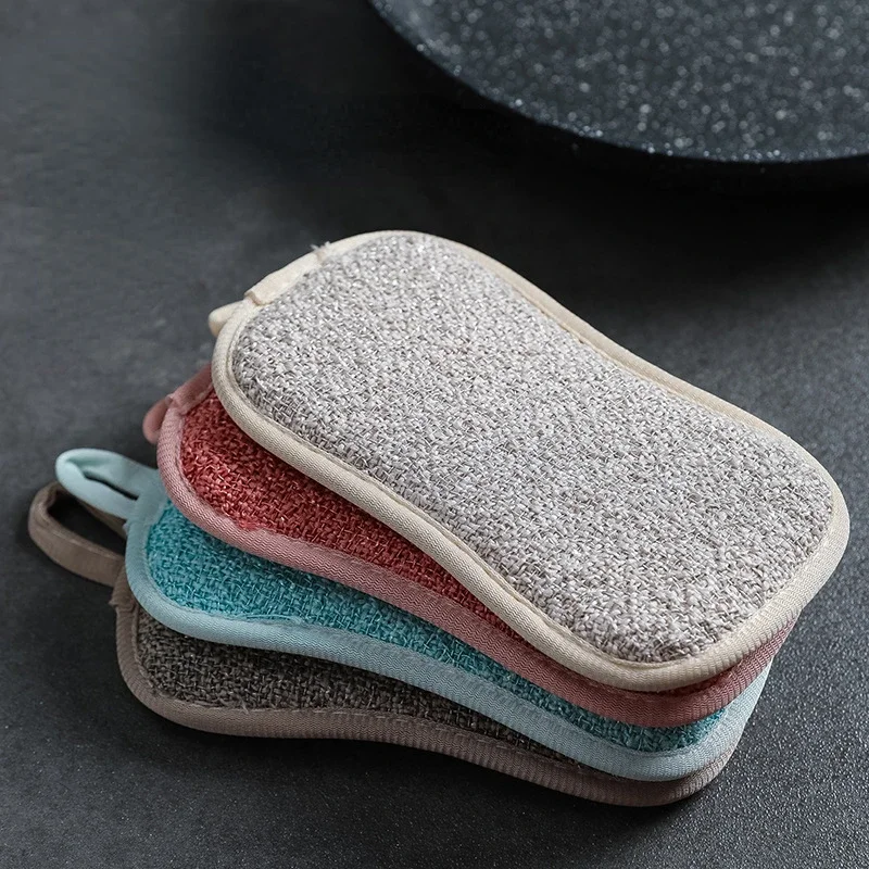 1 PCS Dish Cloth Wash Bowl Of Magic Sponge Wipe Microfiber Cloth Brush Kitchen Clean Double-sided Dish Cloth