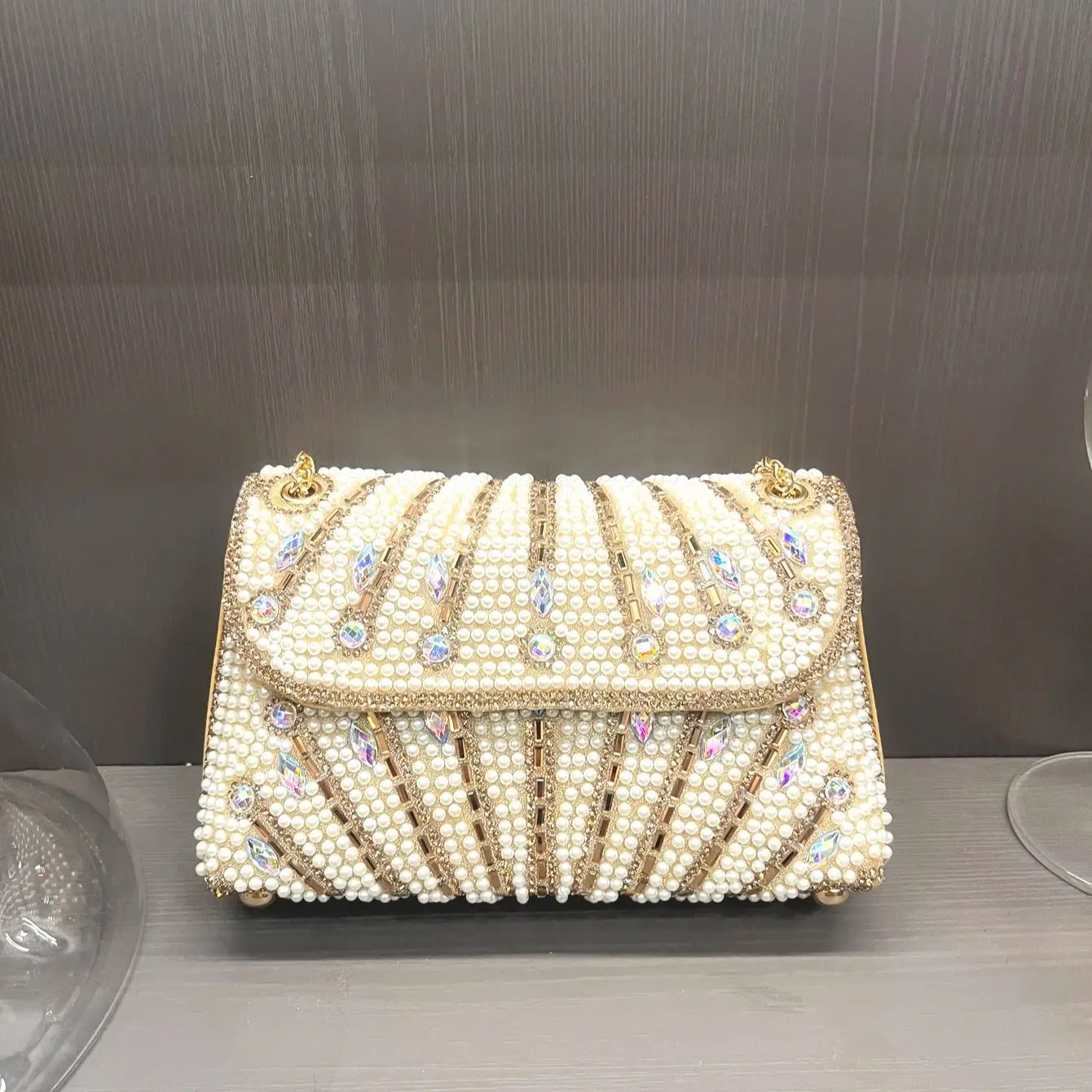 Rhinestones Evening clutch Bag Purses and handbag luxury Designer shoulder bag Shiny Crystal Clutch purse Woman's bag view 4