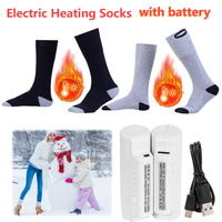 Winter Electric Heating Socks With Battery Rechargeable Anti-Cold Men Women Thermal Heated Foot Warmer Outdoor Camping Ski Sport