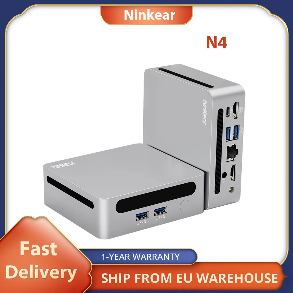 Ninkear N4 Mini PC, AMD Ryzen 5 4600H 6 Cores Max 4.0GHz, 16GB RAM 512GB SSD, Type-C (8K)+ 2*HDMI (4K) Triple Display, WiFi 6