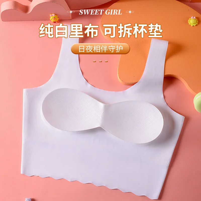 Spring And Summer New Traceless Multi-color Small Vest For Girls Underwear Junior High School Girls Development Period Children