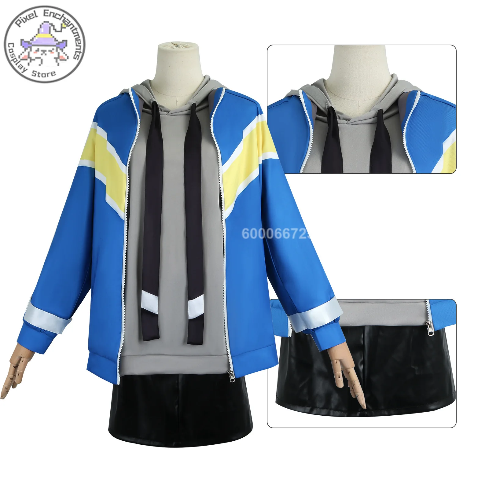 Anime Jellyfish Can't Swim in the Night Kano Yamanouchi Cosplay Costume Coat Uniform Wig Set Halloween Party Outfit for Women