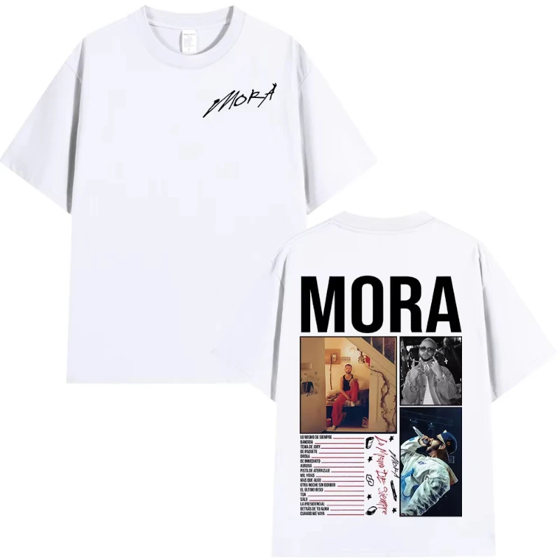 تي شيرت Mora Lo Mismo De Siempre 2025 ألبوم Merch تي شيرت للرجال والنساء ملابس قطنية صيفية مريحة بأكمام قصيرة تي شيرت كبير الحجم