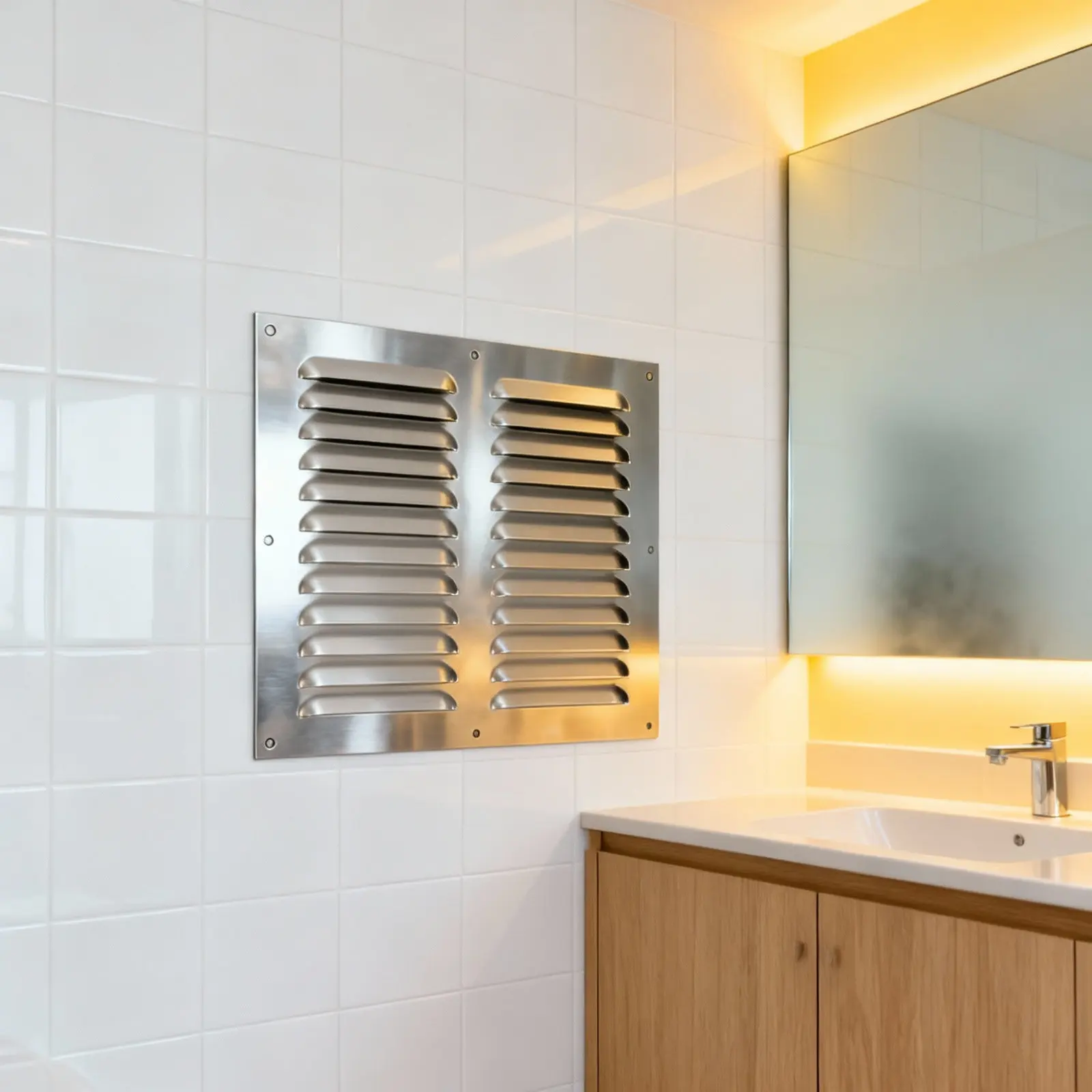 Stainless Steel Ventilation Grille Louver Design for Ac Exhaust Fan Air Vent Cover Wall Ceiling Floor Bathroom Cold Air Return - view 6