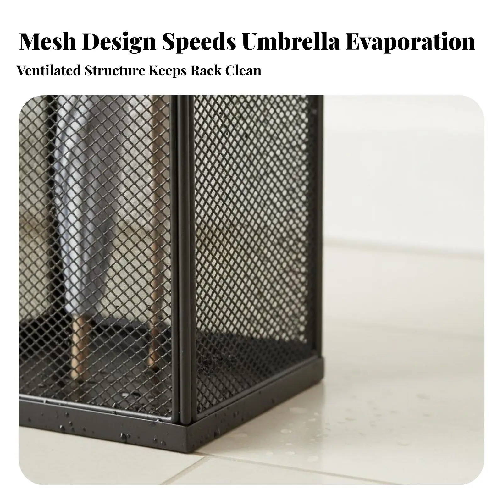 Entryway Umbrella Rack Large Capacity Freestanding Umbrella Rack Stable Structure Hollow Design Storage Bin for Office Workers,