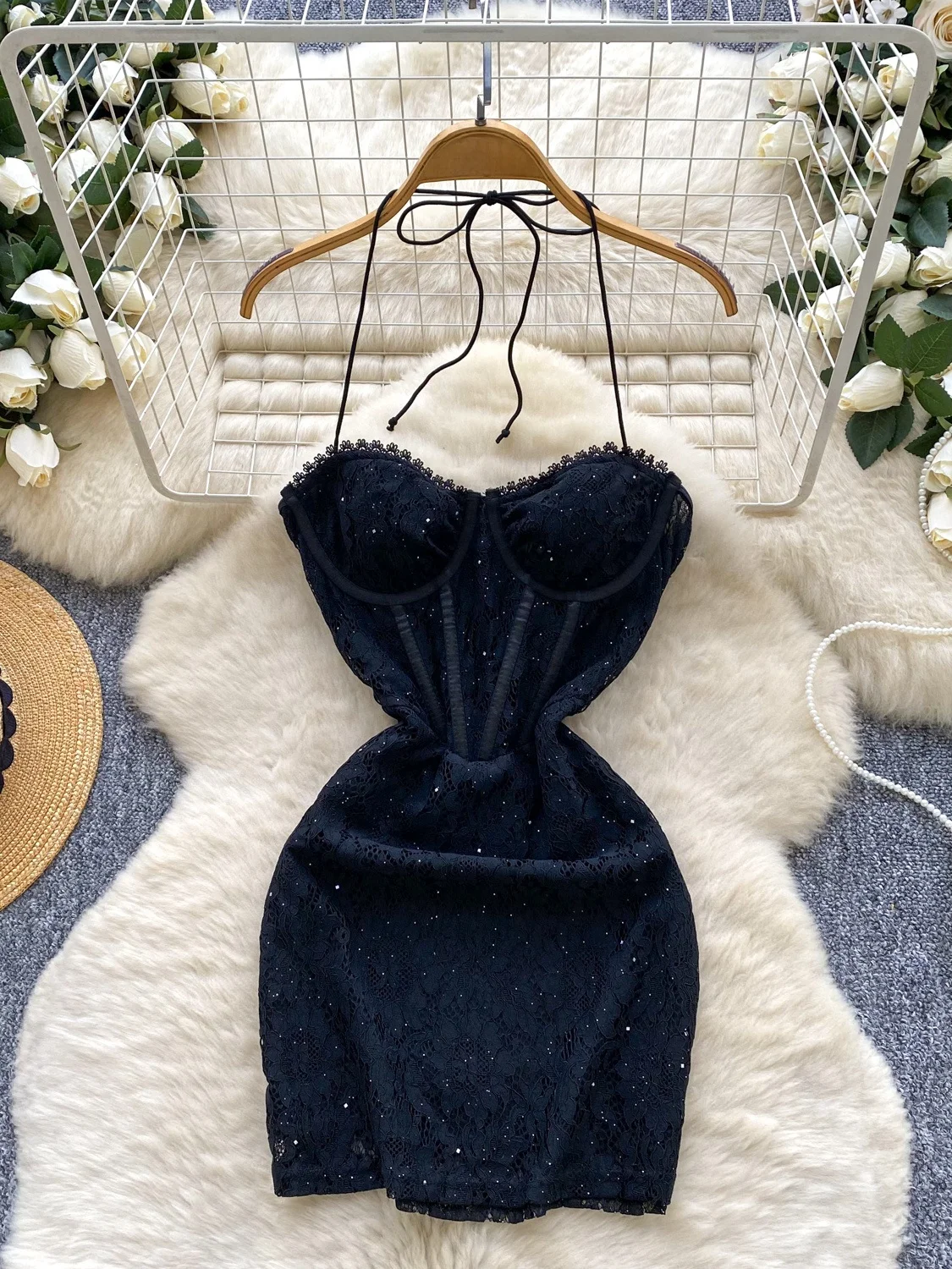 Seksowna koronkowa sukienka bodycon damska letnia moda wysoki stan włókno poliestrowe bez szwów spódnica w kształcie litery A elegancka do pracy