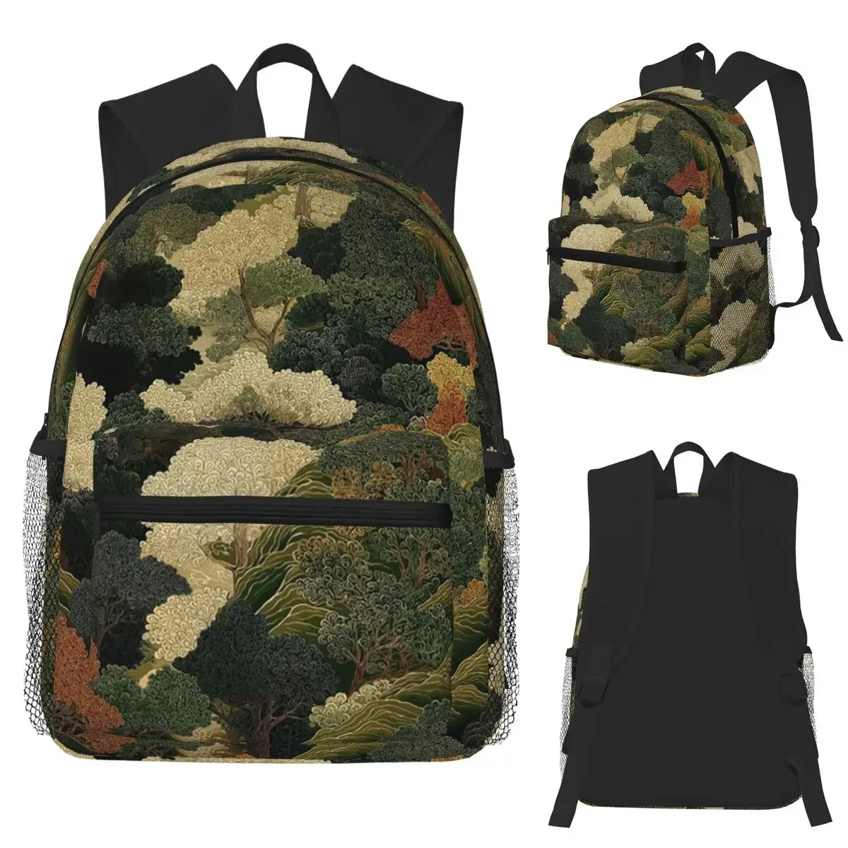 

Японский зеленый лес, картина, осенний художественный студенческий рюкзак, школьная сумка, походный дорожный рюкзак для мальчиков и девочек, сумка для книг, сумки на плечо