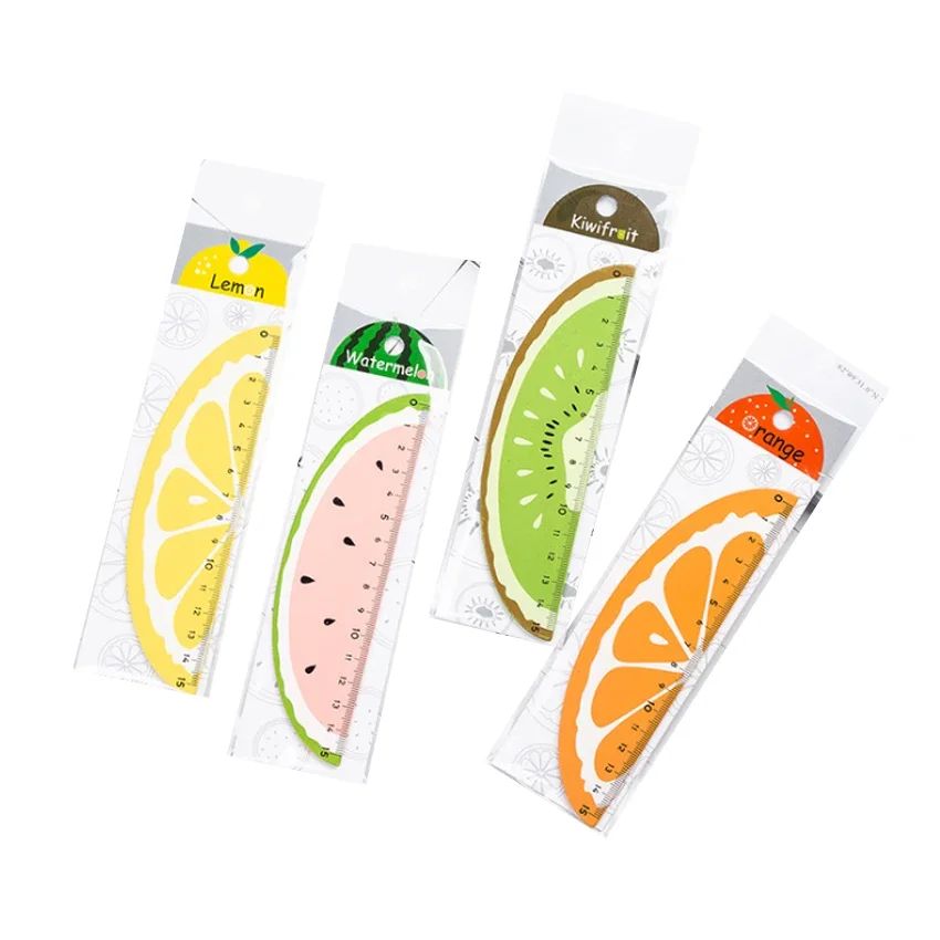 1pcs/lot Fresh Fruit Shape Wooden Ruler Student With Cute Stationery Ruler Fresh Natural Ruler