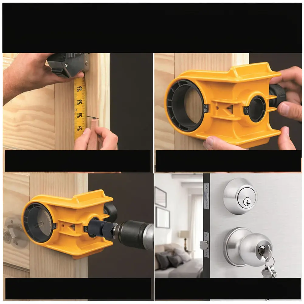Professional Wood Door Lock Hole Opener Tool Precision Positioning Jig Carpentry Accessory For Home Decoration