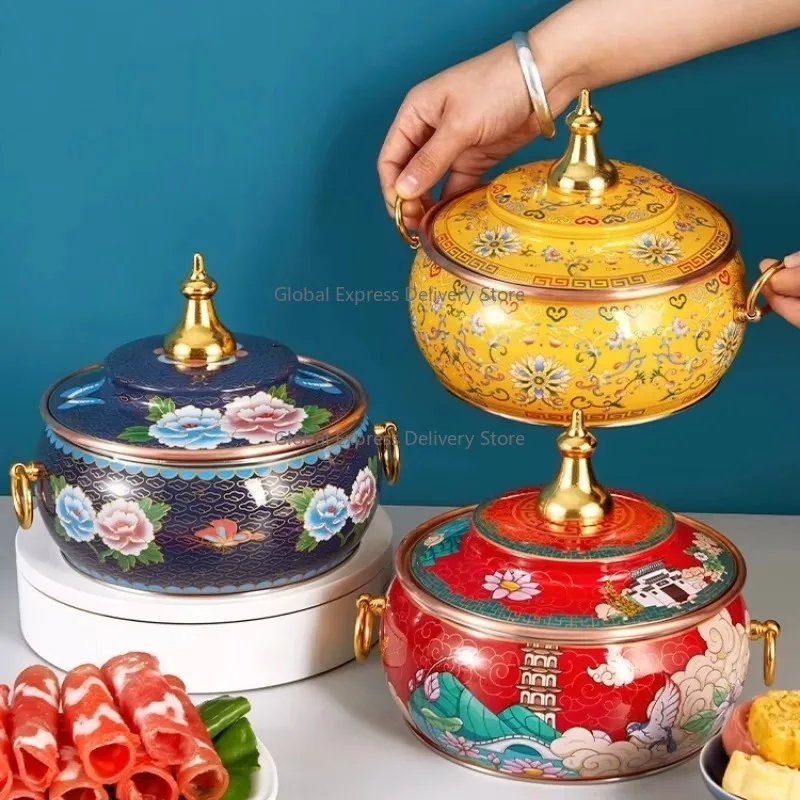 

Wholesale Chinese Enamel-Painted Copper Single-Person Hot Pot for Soup & Stock in Home or Restaurant Use