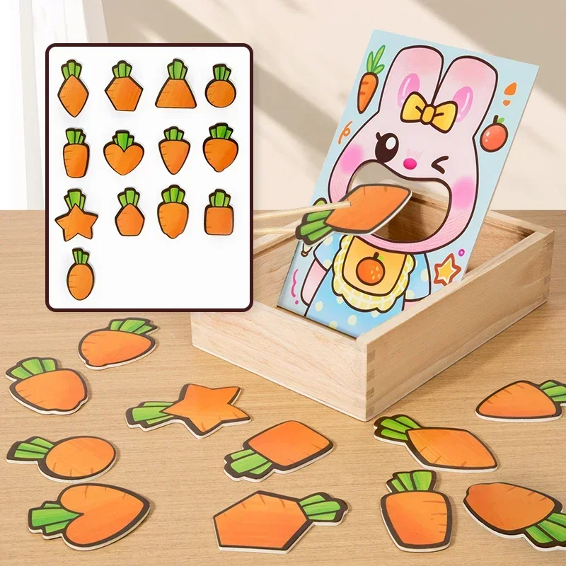 Montessori Eltern-kind-Interaktion Spielen Haus Simulation Kaninchen Fütterung Spiel Frühe Pädagogische Feinmotorik Pädagogisches Spielzeug Geschenk