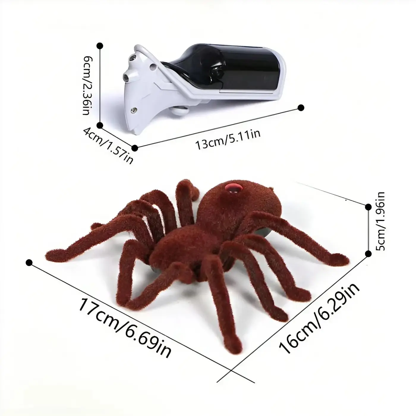 Juguete de araña con control remoto por infrarrojos, tarántula peluda realista de felpa para broma de Halloween, regalo para niños y niñas, Animal RC