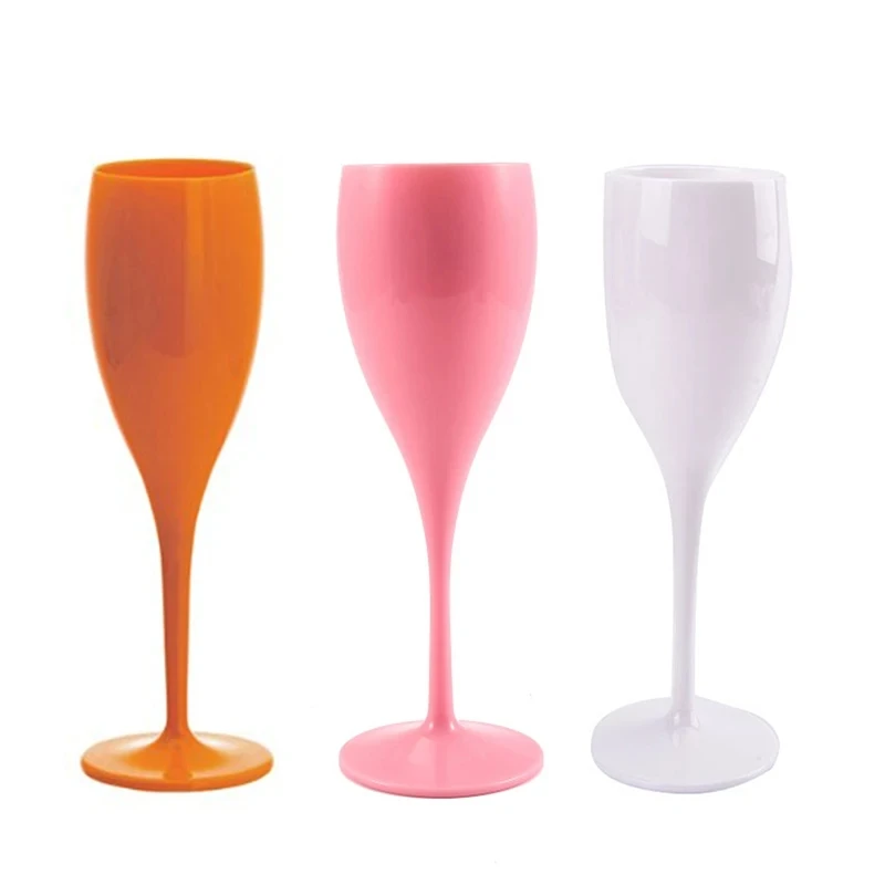 Champagne Flutes Glasse Plastic Wine Glasses Dishwasher-safe White Champagne Glass Restaurant Beer Whiskey Drinkware