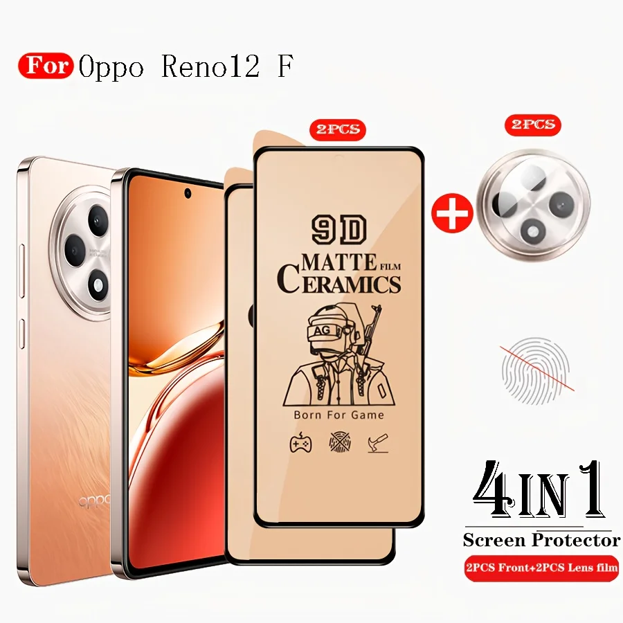 

Oppo Reno12 F Screen Protectors Soft Ceramic Matte Film Set 2 Screen Protectors + 2 Lens Protectors Fingerprint Resistant.