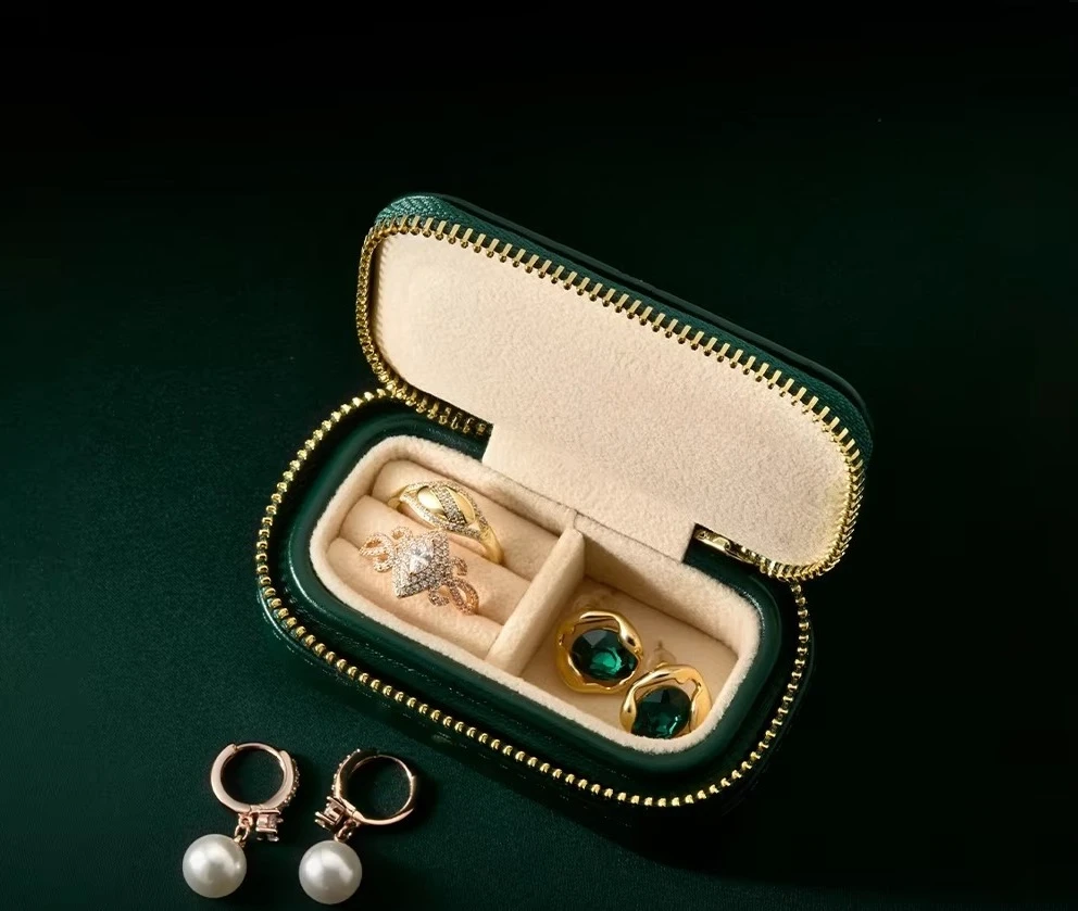 Boutique PU Leather Jewelry Box Earrings Hanger Ring Storage Box Mini Travel Organizer Jeweler Store Wholesale Packging