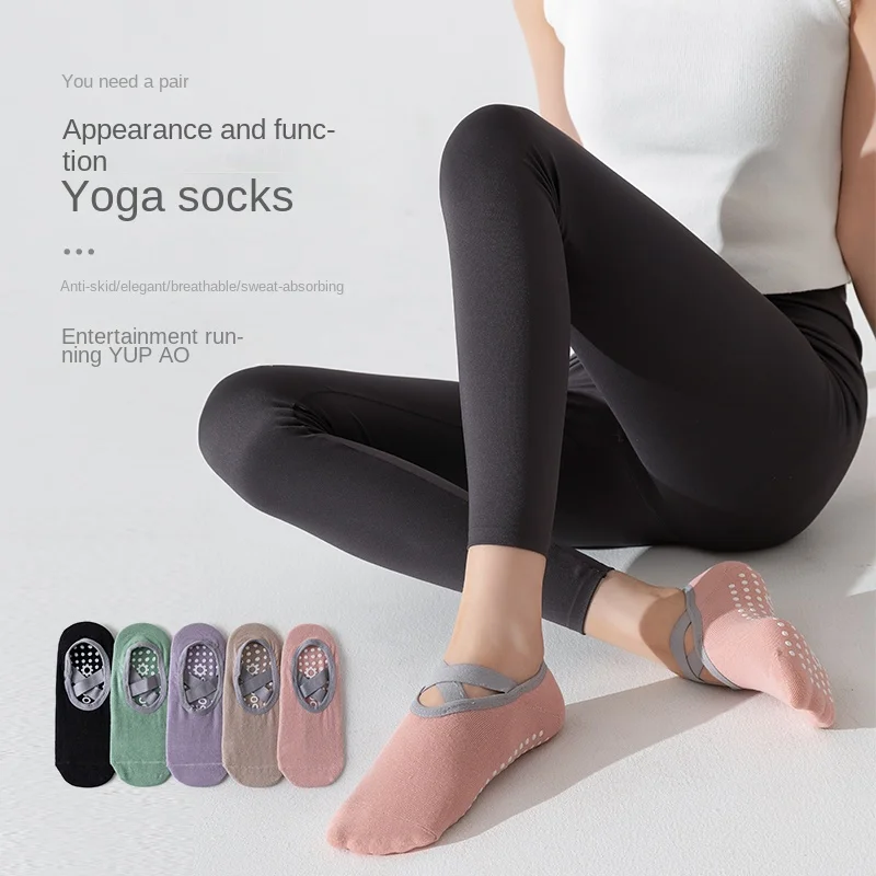 1 pair of women's yoga socks, anti slip floor socks, fitness socks, ballet socks