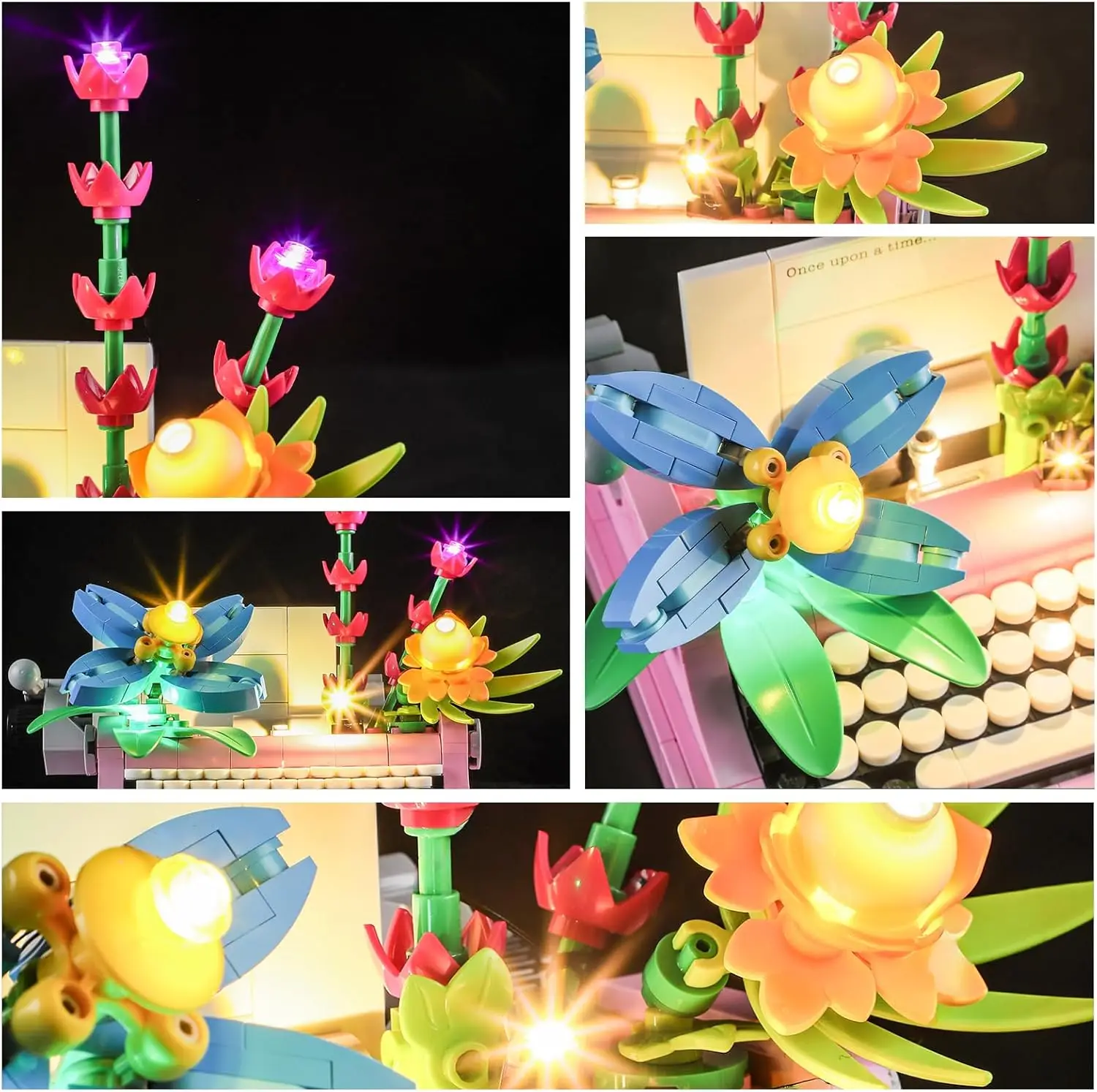 HPROSPER 5V LED-Beleuchtung (kein Modell) für LEGO 31169 Schreibmaschine mit Blumen. Erleuchten Sie Ihre Bausteine mit Batteriekasten