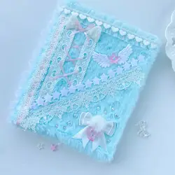 A5  Toploader Kpop Card Binder Orignal Design Pink Blue Plush Cute Loose-leaf INS Girl Korean Collect Notebook Polaroid Album