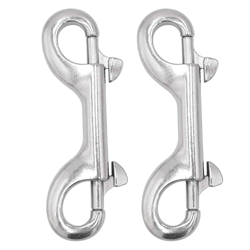 Stainless Steel Double-Head Spring Hook Stainless Steel Double-Head Clasp Hook Metal Clip For Marine Rigging