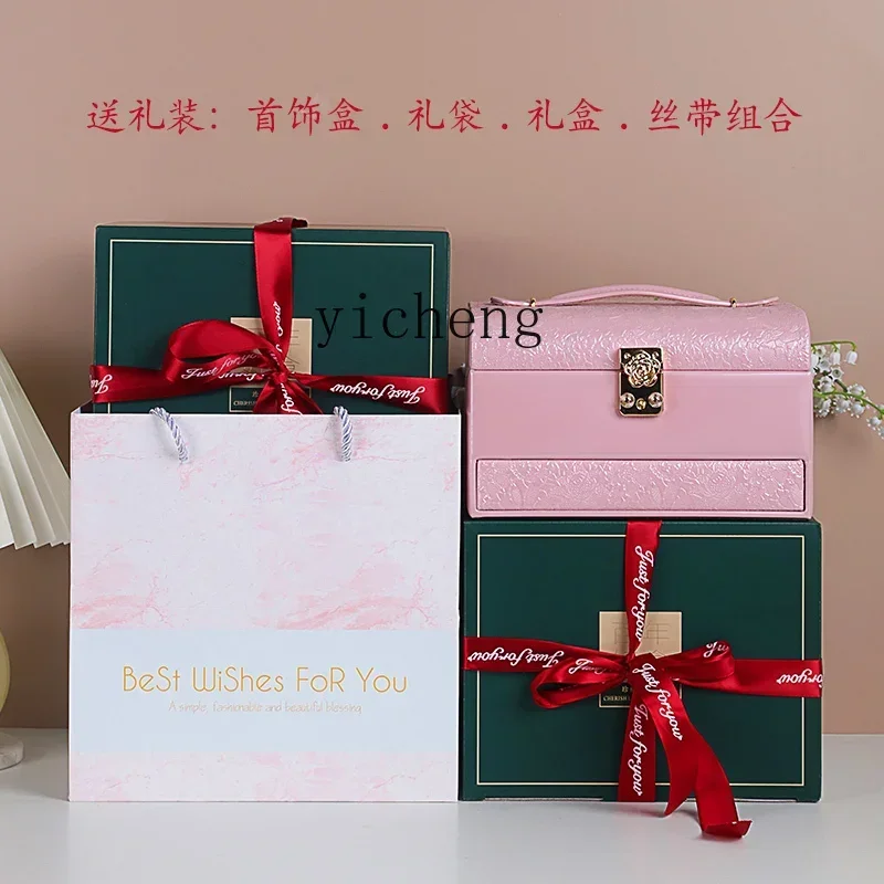 XL Jewelry Box with Lock Princess European Korean Wooden Storage Box Hand Jewelry Box