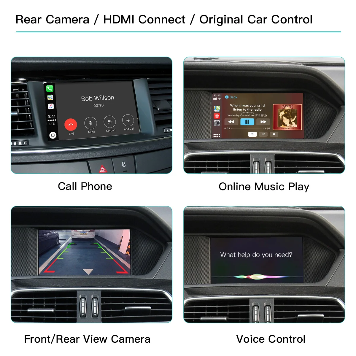 Autoabc Multimedia Apple Carplay Video Interface Android Auto for Mercedes W204 X204 W177 W166 Ntg 4.5 4.7 Wireless Airplay