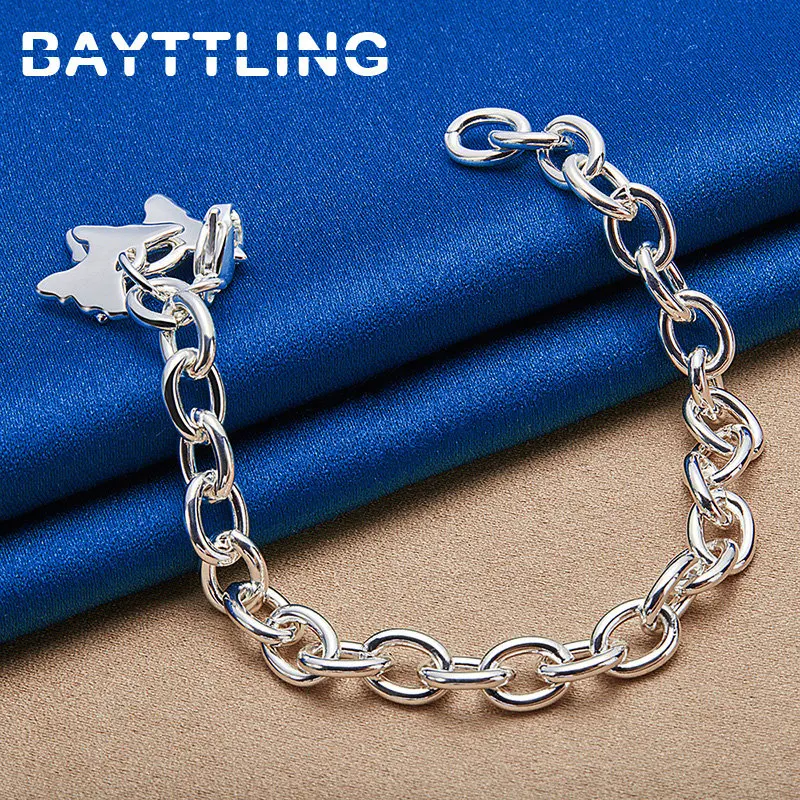 

925 Sterling Silver 8 Inches Pair Butterfly Bracelet For Women Fashion Wedding Temperament Jewelry Accessories