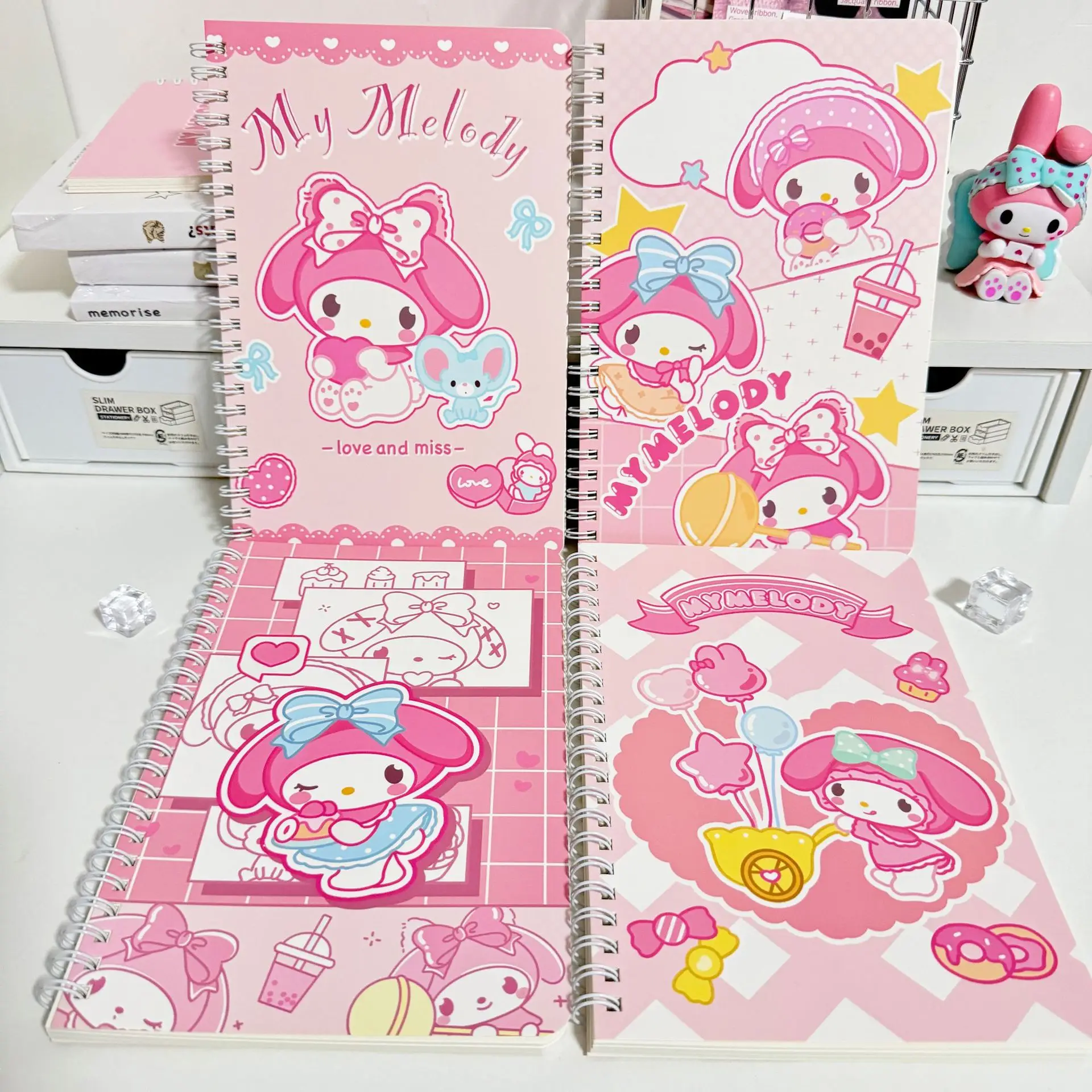 

4PCS Kawaii Sanrio Melody A5 Coil Cute Notebook Cartoon Notebook Student Girl Gift