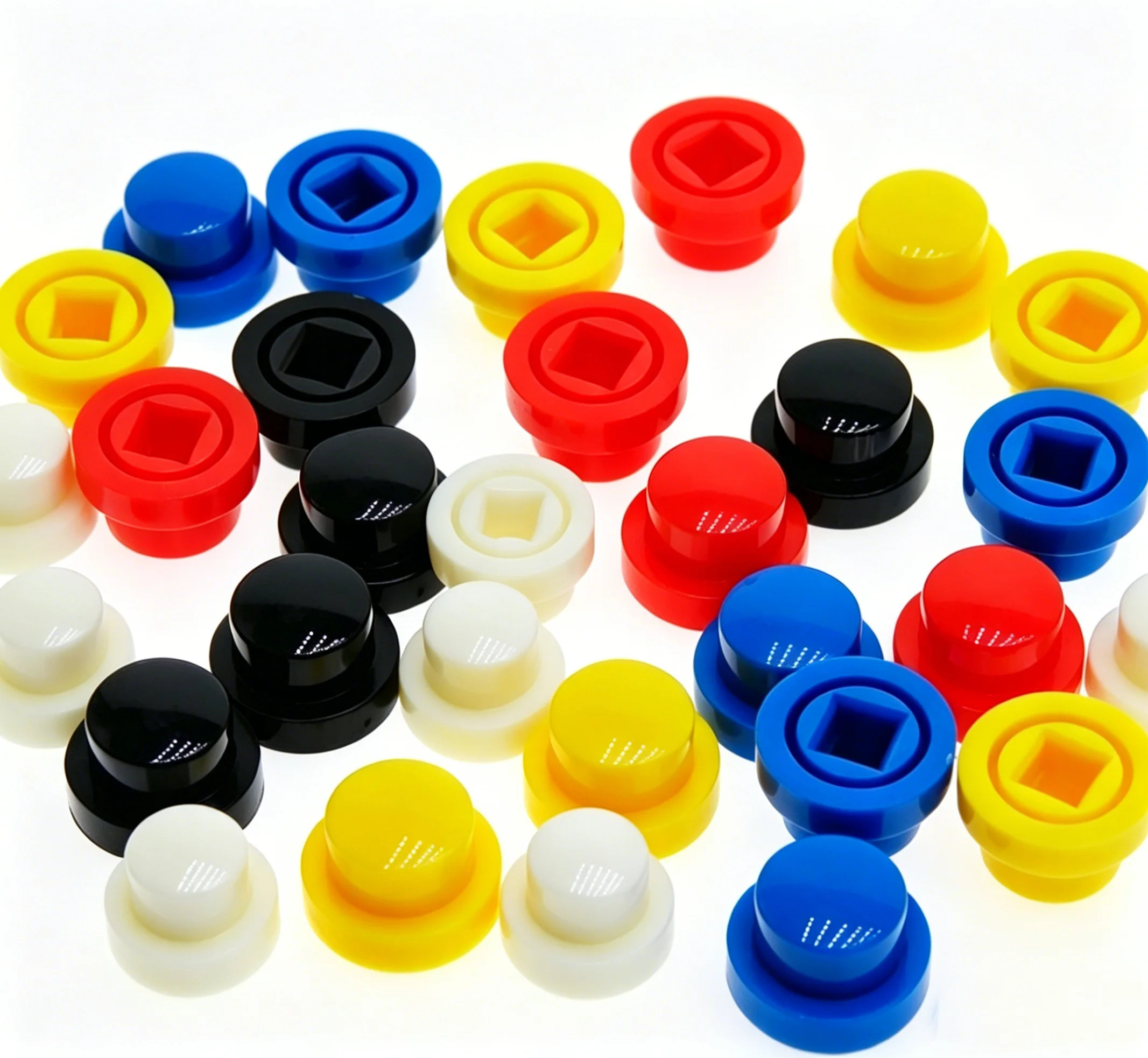 100pcs 12x12x7.3mm Tactile Tact Push Button Switch Round A96 Cap Cover 7mm 8.5mm White Gray Black Red Green Blue Yellow