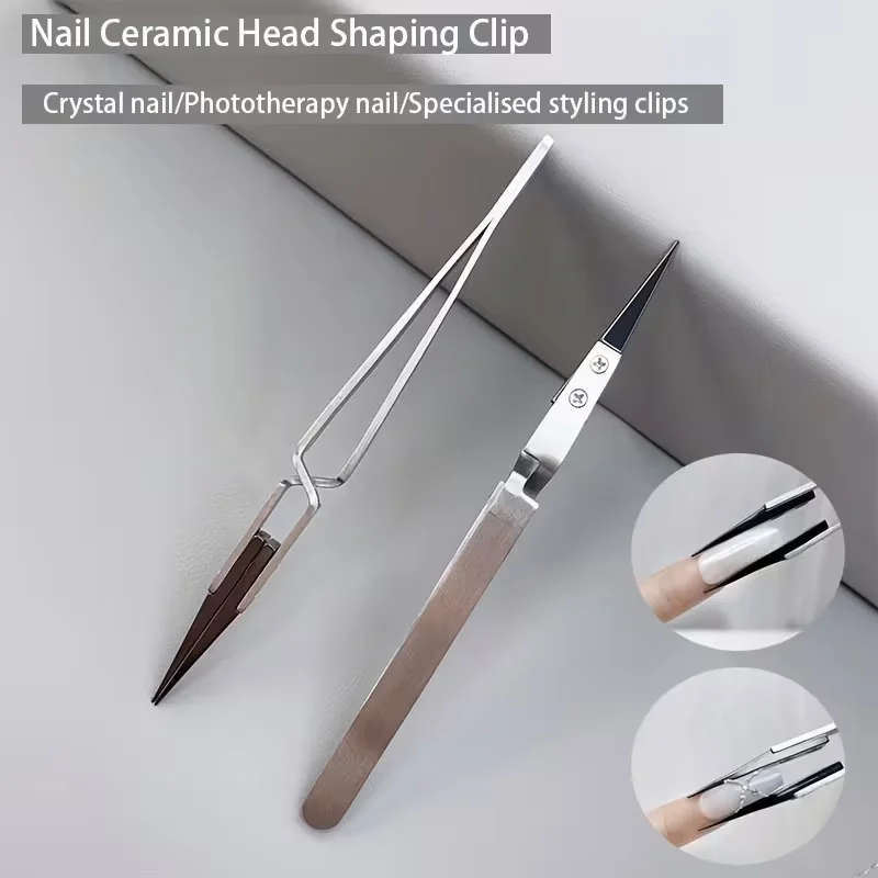 Ceramic Head Precision Tweezers, Heavy-Duty Metal Material, Suitable for Electronic Repair and Jewelry Processing.