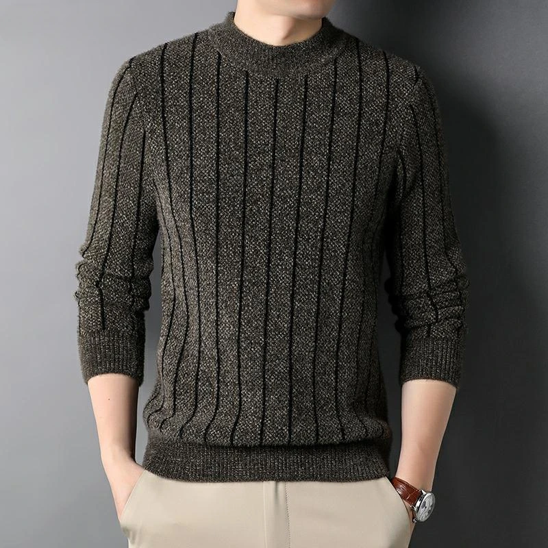 

2023 Autumn Winter New Thick Fashion Knit Pullover Warm Sweater Woolen Oneck Casual Male Knitted Jumper Clothes