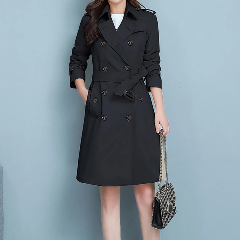 Imagem -05 - Moda Outono Trench Coat para Mulher Double-breasted Elegante Feminino Roupas Fino All-match Casual Senhoras Blusão