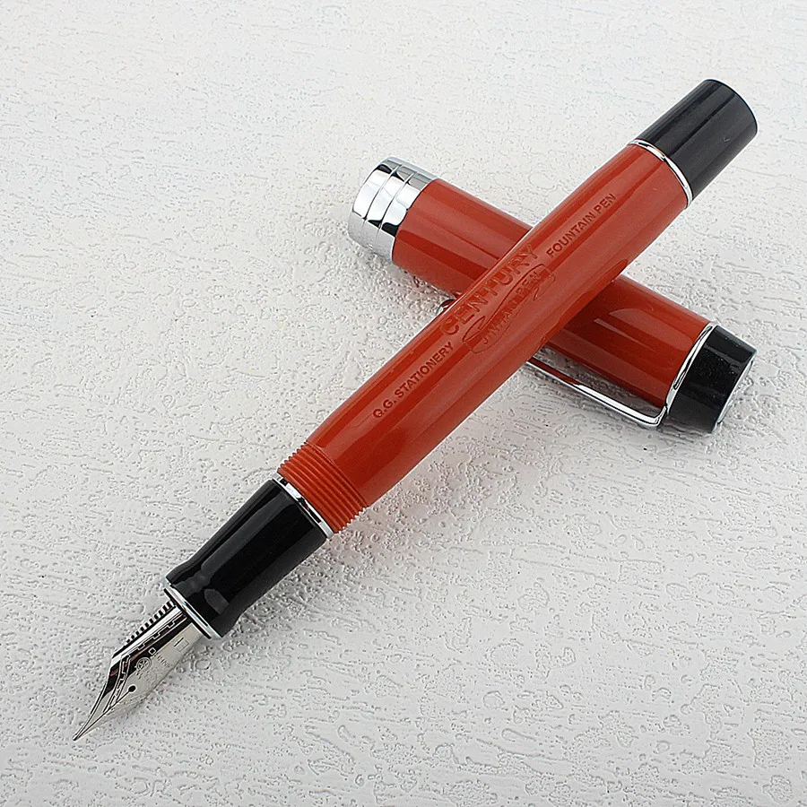 Jinhao 100 Centennial Resin Fountain Pen Red with Jinhao Logo EF/F/M/Bent Nib Converter Writing Business Office Gift Ink Pen