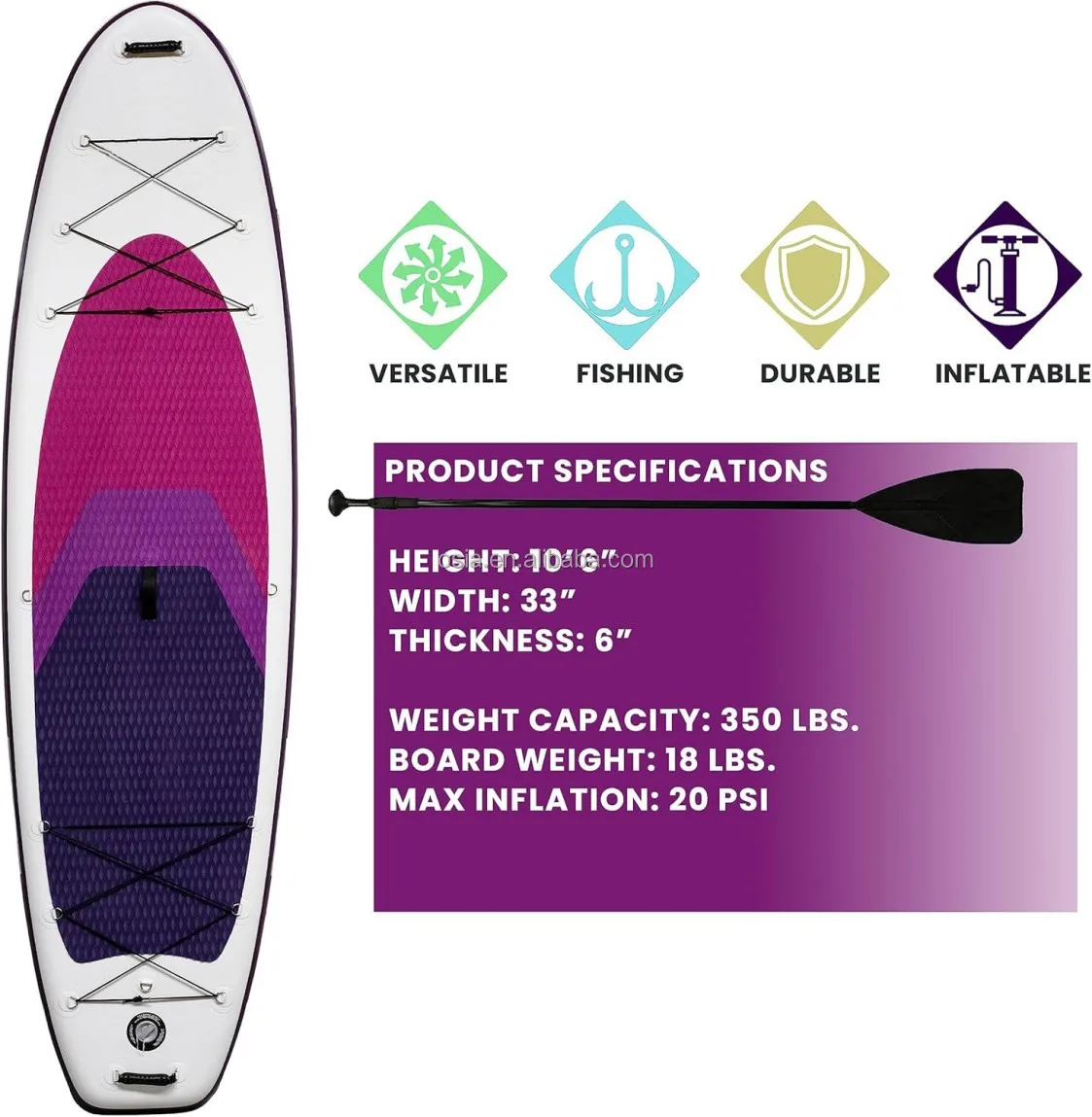 الرياضات المائية نفخ مجداف مجلس تصفح مجلس موجة تصفح الصيد IBoard ISUP بولي كلوريد الفينيل/EVA الخشب الوردي في جميع أنحاء تصاميم مخصصة