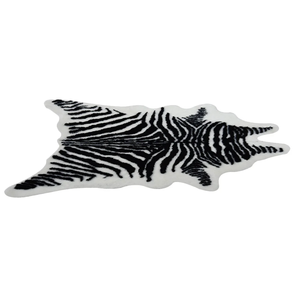 

Zebra Print Floor Mat Anti Wear Non Slip Home Decorative Carpet Living Room Rug Fluff Blanket Doormat Home Textile