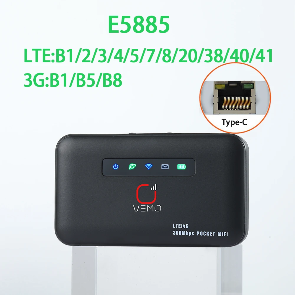 TAWBD E5885 Mobile Wifi Router LAN+RJ45 4G Lte Wireless Portable Mini Pocket  Wifi Router CAT4 150Mbps With SIM slot