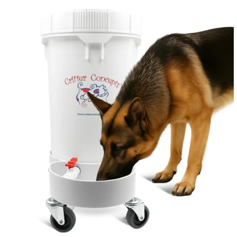 

Pet Gravity Water Dispenser: 5 Gallon for Dogs Cats Goats Small Animals Food-Grade Plastic White Quiet BPA-Free Made in USA Aut