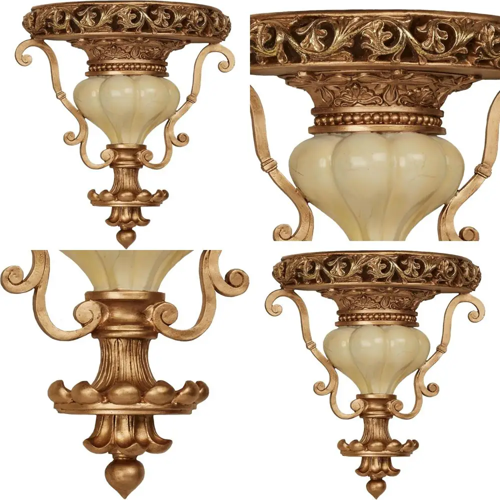 

Victorian-Style Gold/Ivory Decorative Wall Shelf for Home - Bedroom, Living Room, Kitchen, Hallway, Entryway