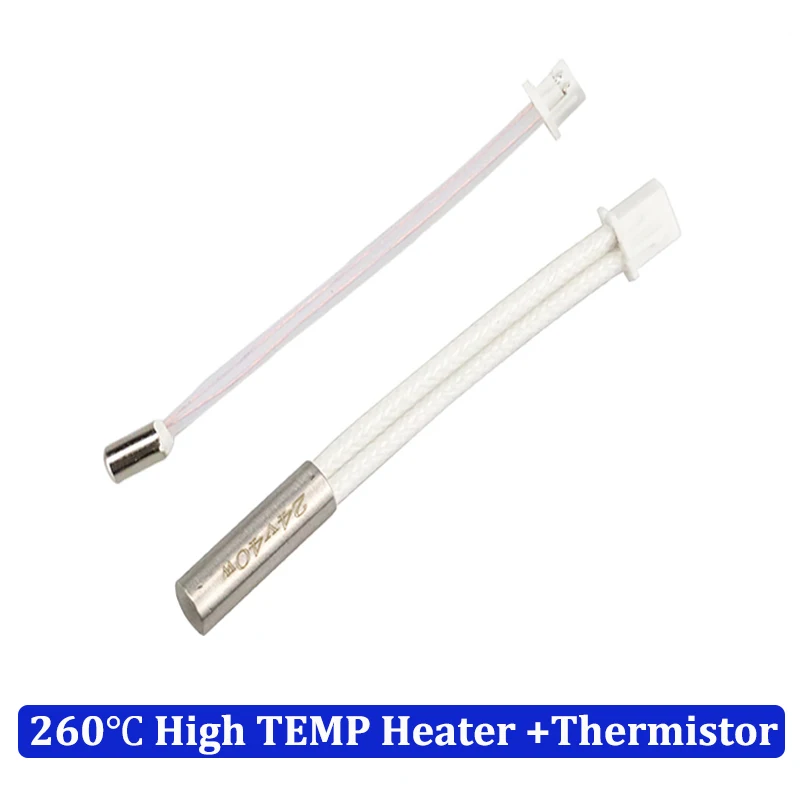 Sensor de temperatura de termistor, Terminal XH1.25, 4 uds, 100K, piezas de impresora 3D, 24V, 40W, calentador de cartucho XH2.54 para Ender-3 S1 Hotend