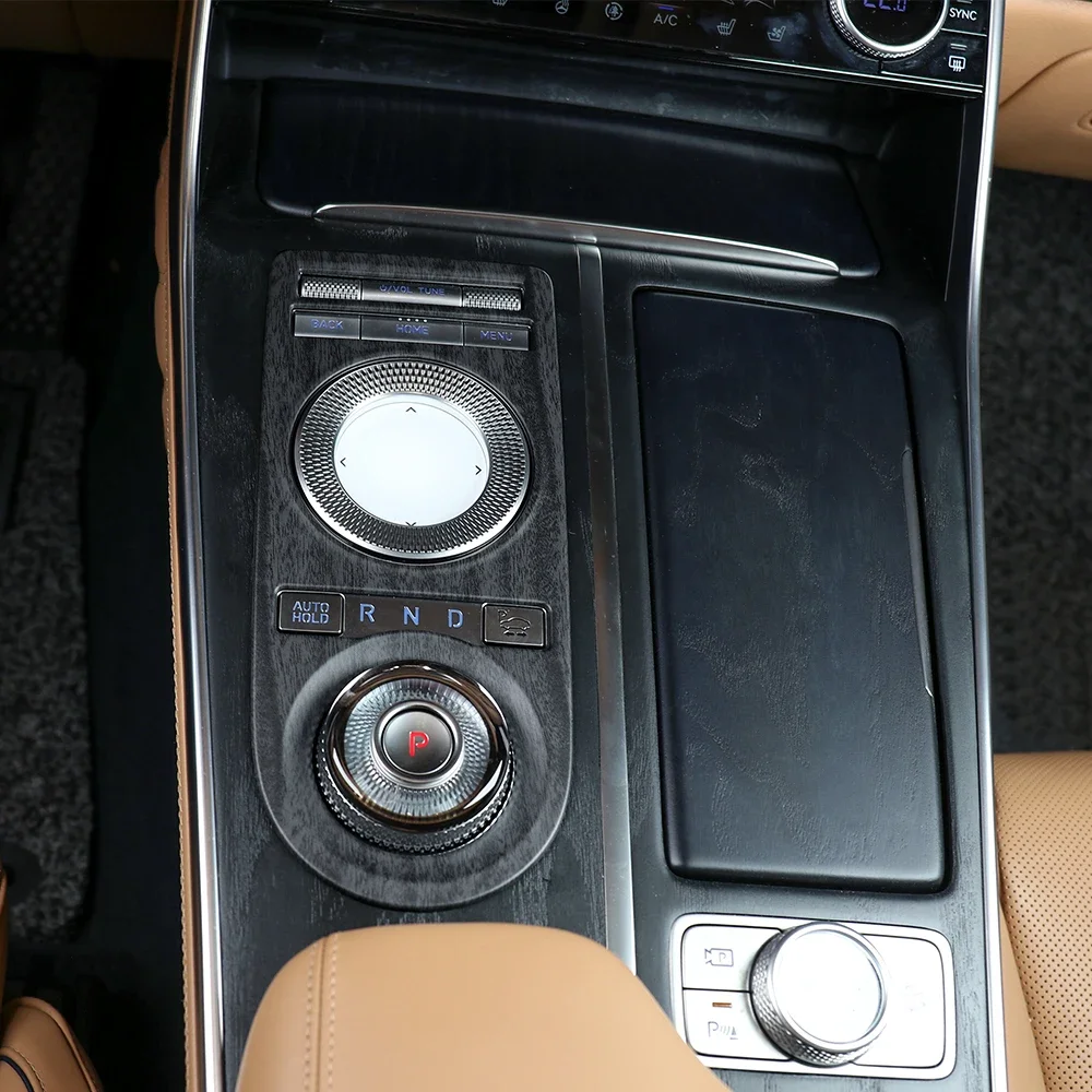 UOSO For Genesis GV80 2021-2024 Wood Grain Style Central Console Cup Holder Panel Cover Trim Accessories LHD ﻿
