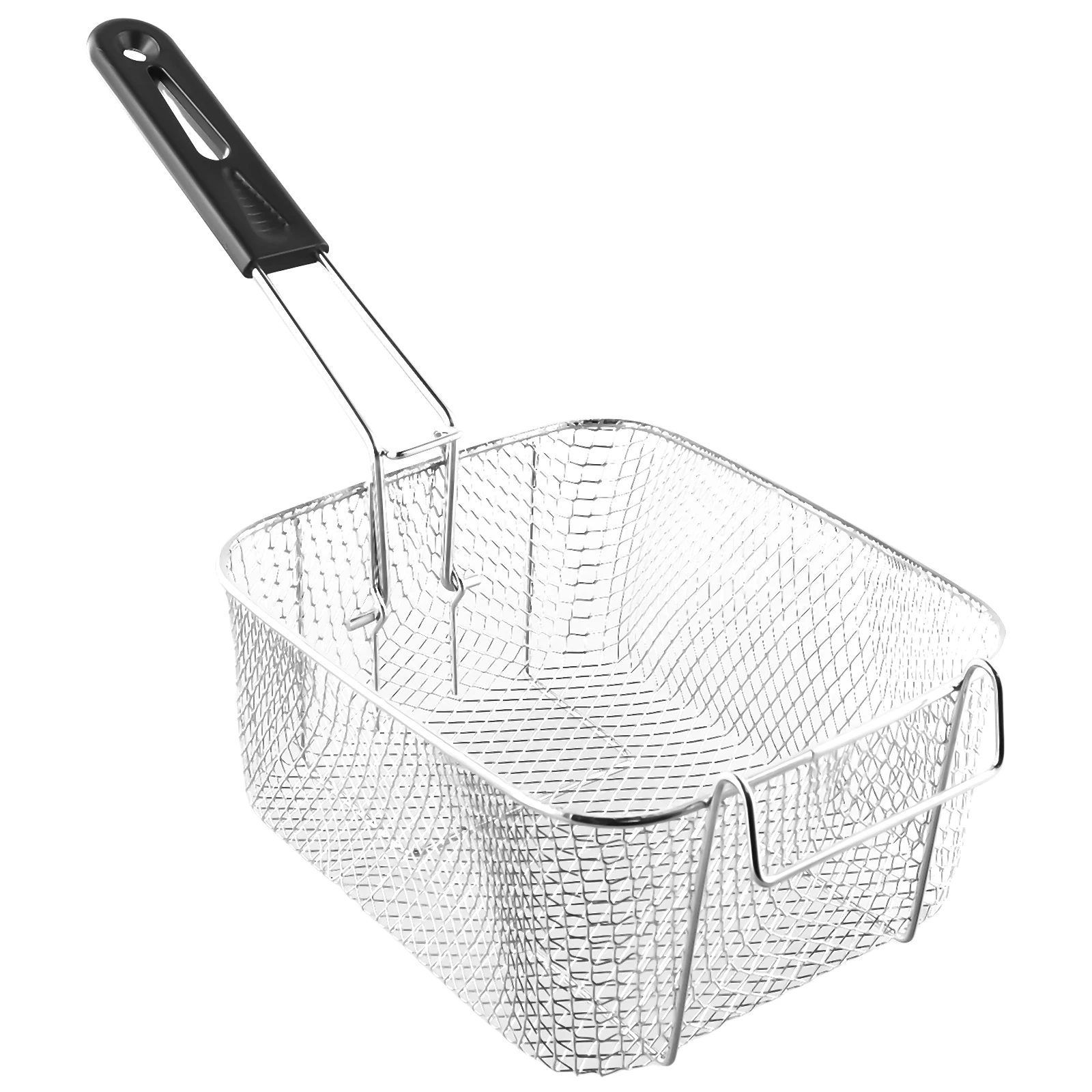 

Frying Sieve Basket Fries Frying Frame Electric Fryer Sieve Oil Filter Nickel Plated Detachable Cleaning Storage Plastic Handle