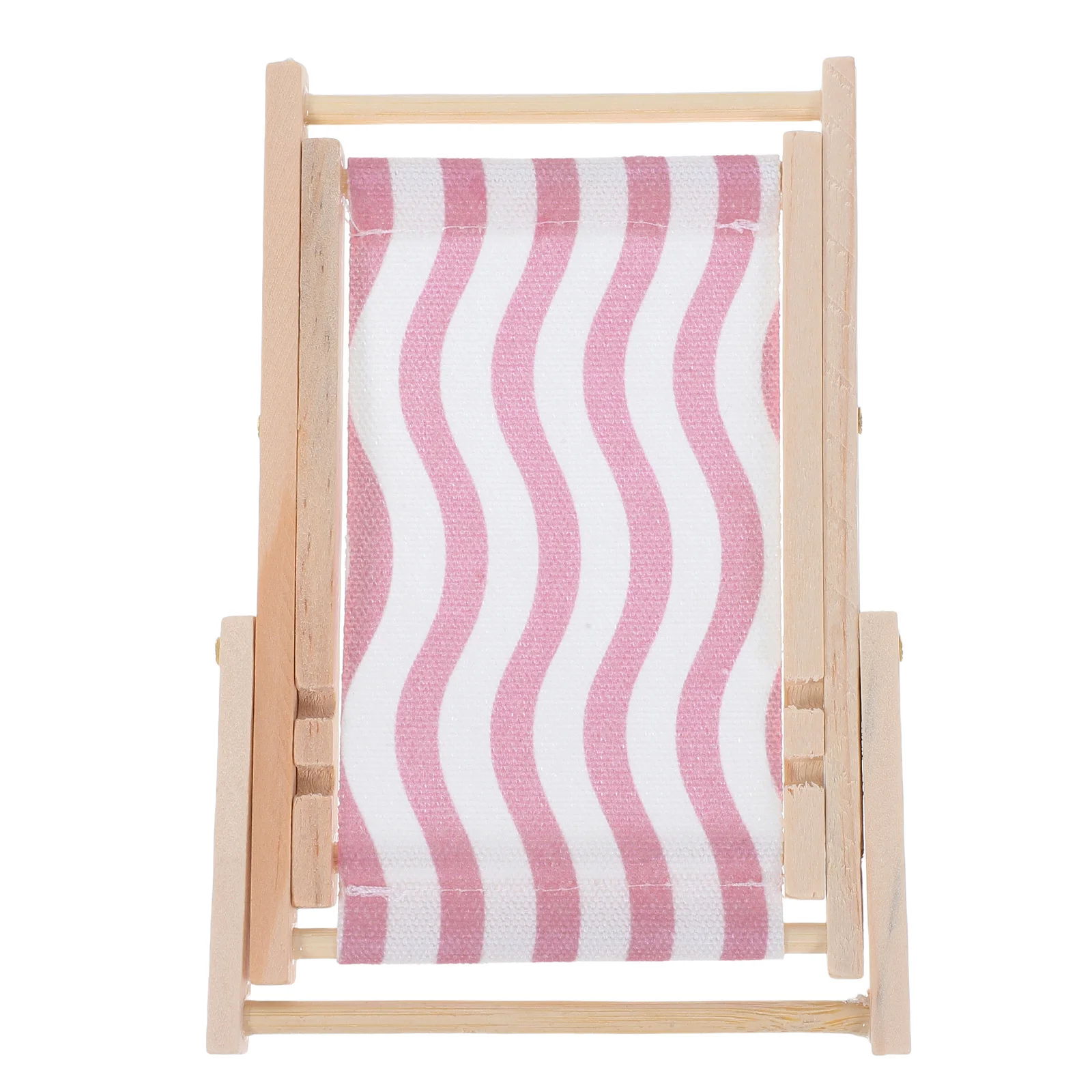 

1pc Wooden Mini Beach Chair Phone Holder For Smartphone Tablet Stand Decorative Desktop Ornament Wood Canvas Bracket