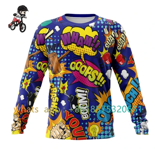 Imagen 2 del producto Camisetas de descenso para niños Ciclismo Mtb Offroad Dh camiseta de motocicleta camisetas de secado rápido ropa de bicicleta Bmx para niños Ciclismo