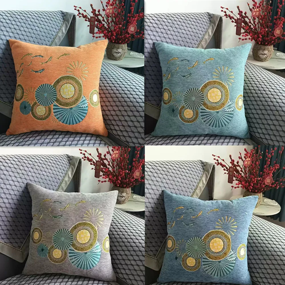 Chenille Jacquard Nap Pillow Cozy Sleeping Neck Cushion Headrest Throw Pillow For Home Sofa Bedside - Car Lumbar Back Pillow