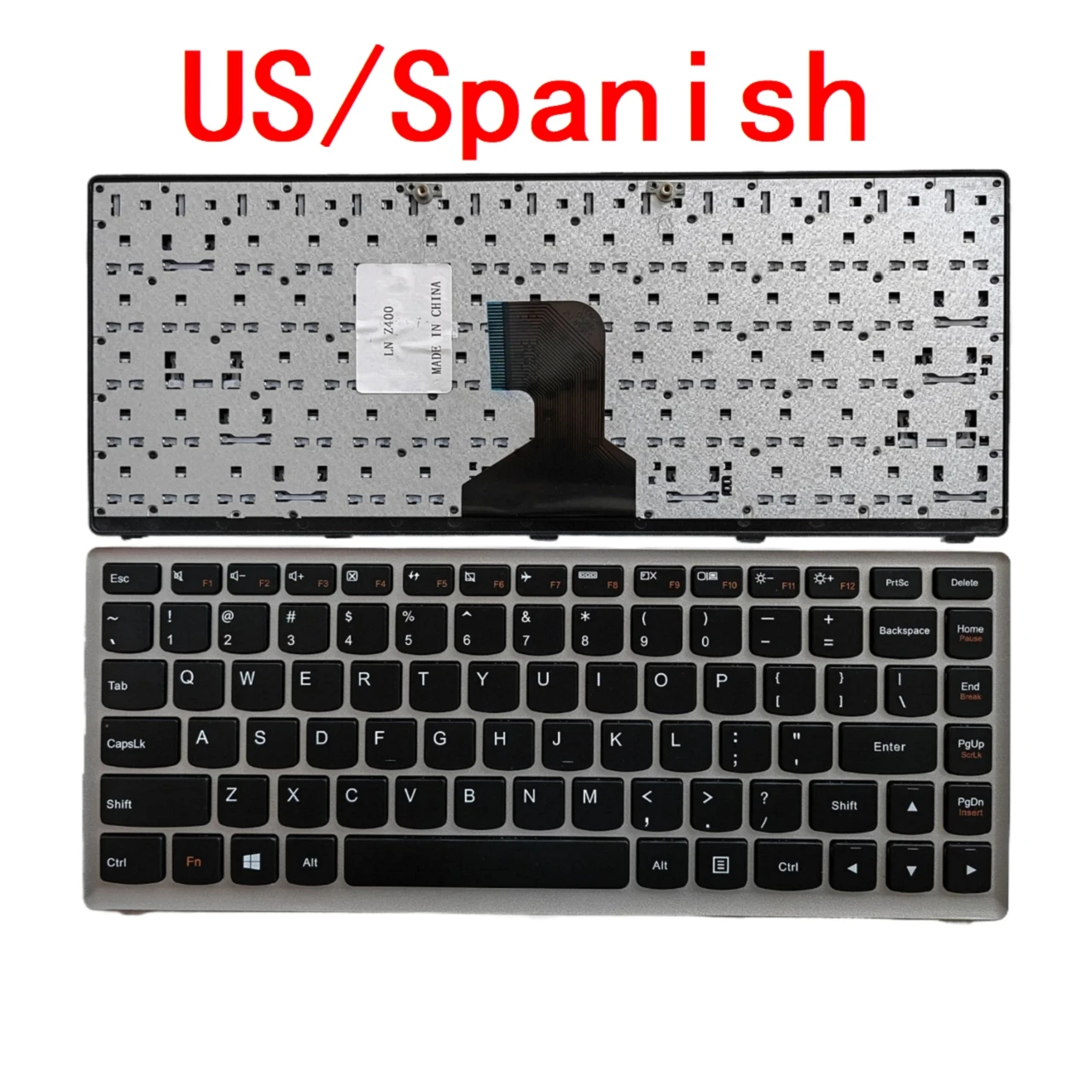 

New US Spanish Laptop Keyboard For Lenovo Ideapad Z400 Z400A Z400N P400 Z410 Z400T Z400P Notebook PC Replacement