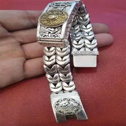 Maichuang/Tibetan Silver Inlaid Bracelet Fashion Bangles Personality Charm Jewelry Exquisite Workmanship Men Women Couple Gift