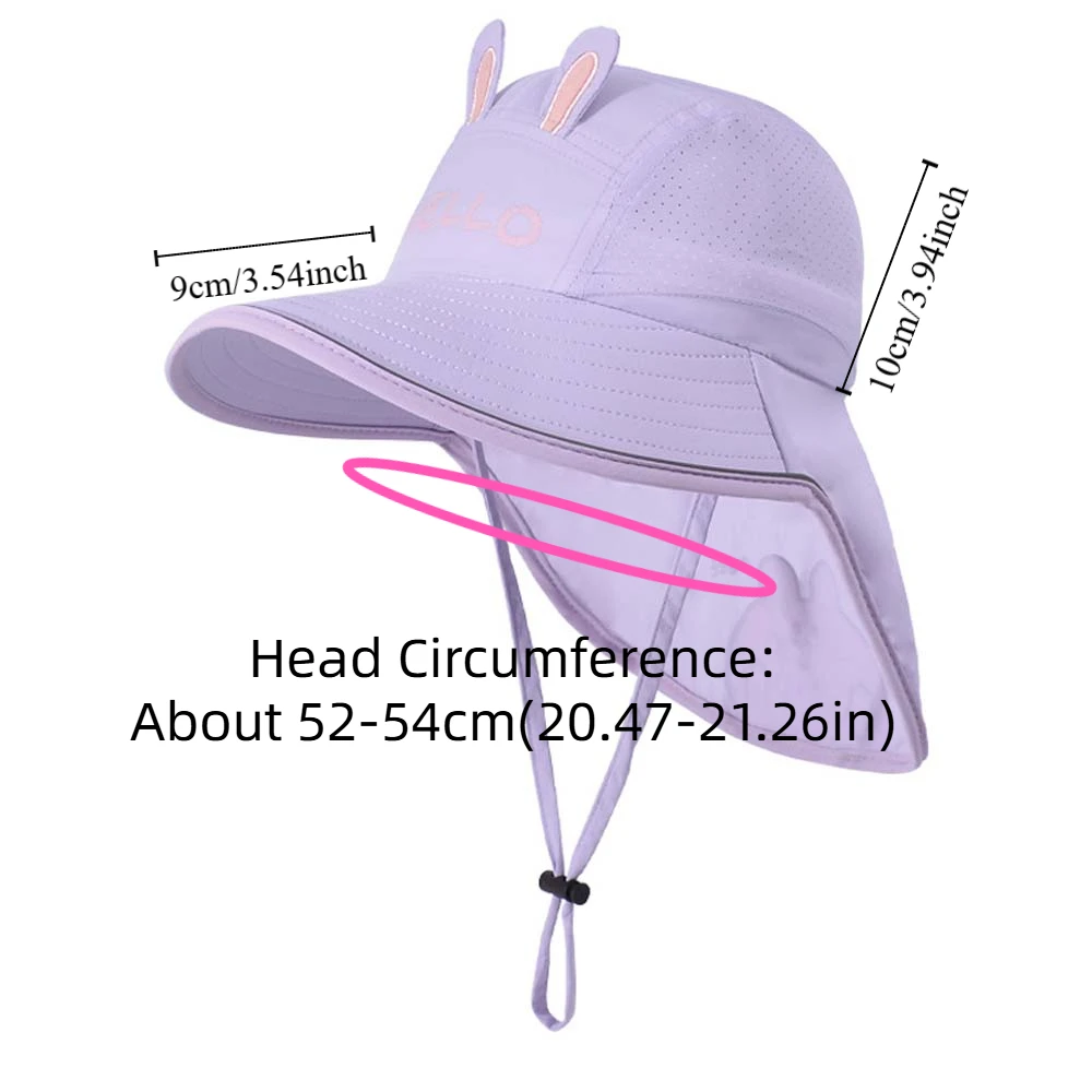 Breathable Capybara Fisherman Hat Windproof Rope Wide-Brimmed Shawl Neck Protecting Cap Lightweight Adjustable