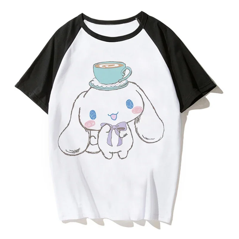 

Забавная футболка Sanrio, Детская футболка Cinnamoroll, Kawaii, футболка, аниме мультфильм, детская одежда Y2k, футболка, детский топ для девочек и мальчиков