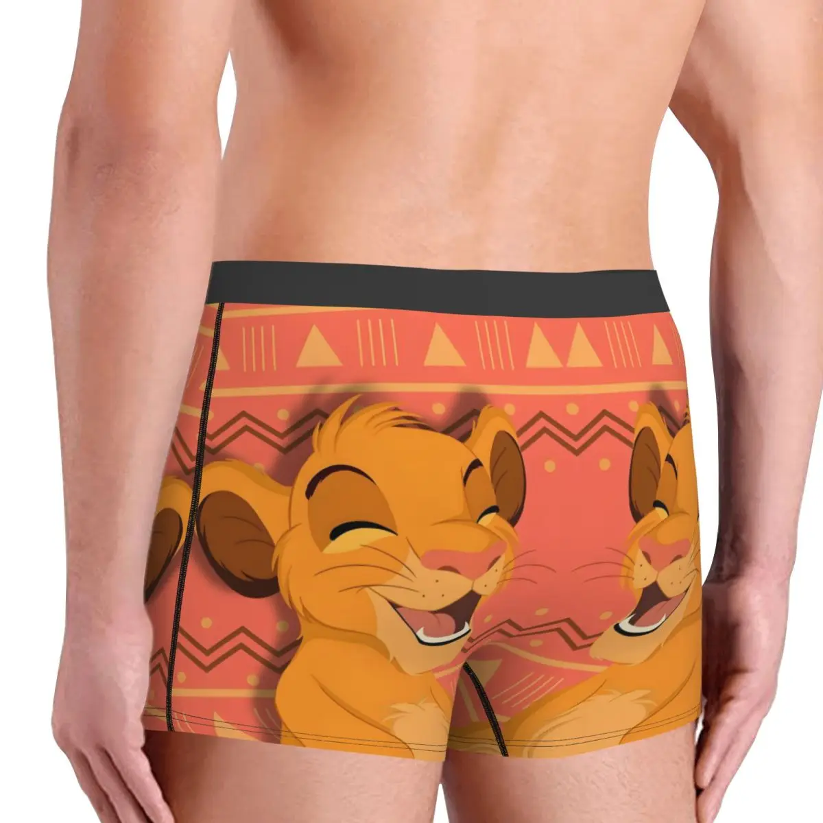 Personalizado divertido el Rey León gráfico Boxers pantalones cortos bragas calzoncillos masculinos cómodos KawaiiSimba Cub película calzoncillos ropa interior