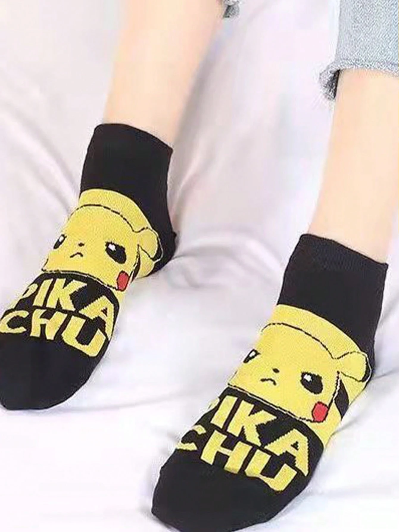 5/10/15 Pairs of random miniso new Pok é mon Cartoon pattern Pikachu Breathable Absorbent Casual Women's short Socks
